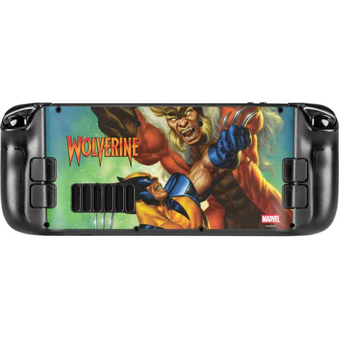 Marvel X-Men Wolverine Vs Sabretooth Steam Deck Handheld Gaming Computer Skin