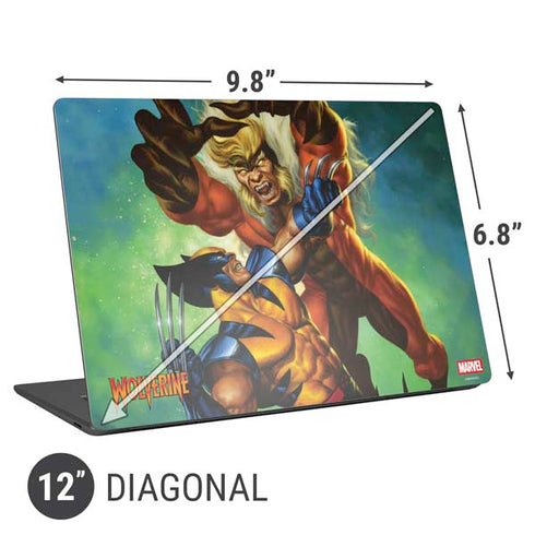 Marvel X-Men Wolverine Vs Sabretooth Universal Laptop 12in (9.8 x 6.8in) Skin