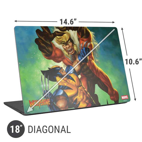 Marvel X-Men Wolverine Vs Sabretooth Universal Laptop 18in (14.6 x 10.6in) Skin