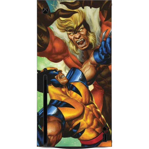 Marvel X-Men Wolverine Vs Sabretooth Xbox Series X Console Skin