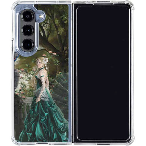 Woman with Peacocks by Nene Thomas Galaxy Z Fold5 5G Clear Case