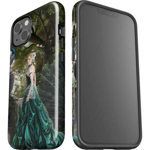 Woman with Peacocks by Nene Thomas iPhone 15 Impact Case