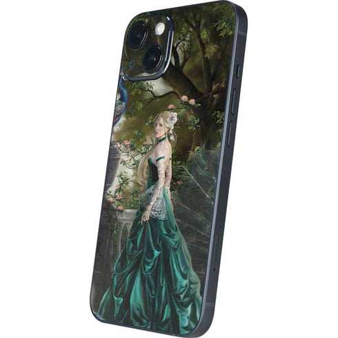 Woman with Peacocks by Nene Thomas iPhone 15 Skin