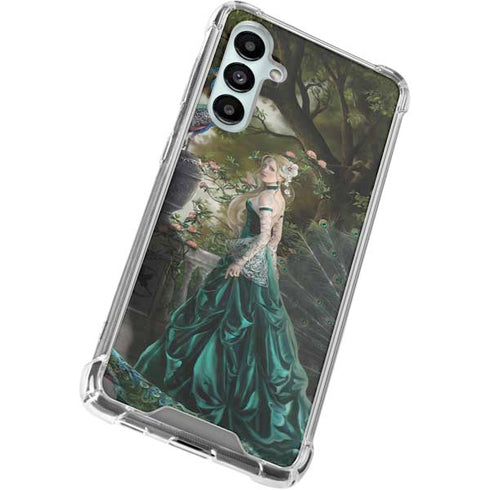 Woman with Peacocks by Nene Thomas Galaxy A16 5G Clear Case