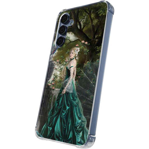 Woman with Peacocks by Nene Thomas Galaxy A55 5G Clear Case