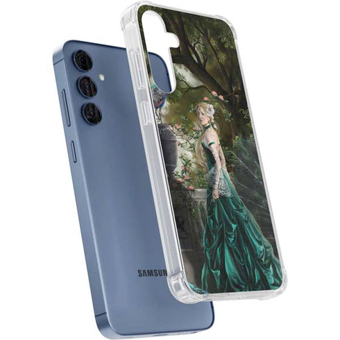 Woman with Peacocks by Nene Thomas Galaxy A55 5G Clear Case