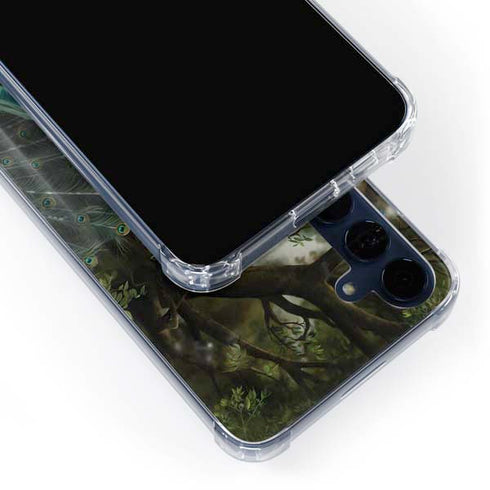Woman with Peacocks by Nene Thomas Galaxy A55 5G Clear Case