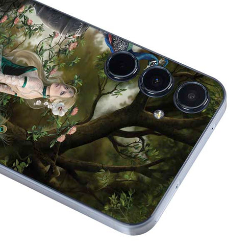 Woman with Peacocks by Nene Thomas Galaxy A55 5G Skin