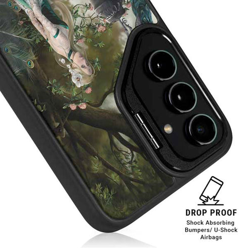 Woman with Peacocks by Nene Thomas Galaxy S24 FE Kickstand Case