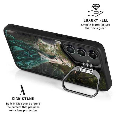 Woman with Peacocks by Nene Thomas Galaxy S25 Kickstand Case