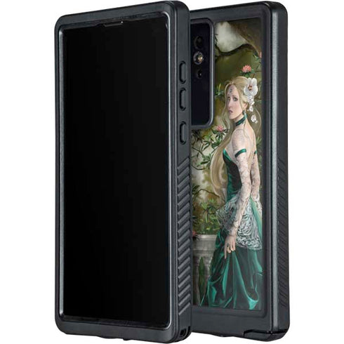 Woman with Peacocks by Nene Thomas Galaxy S24 Ultra Waterproof Case