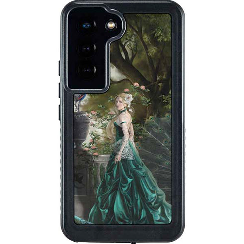 Woman with Peacocks by Nene Thomas Galaxy S24 Waterproof Case