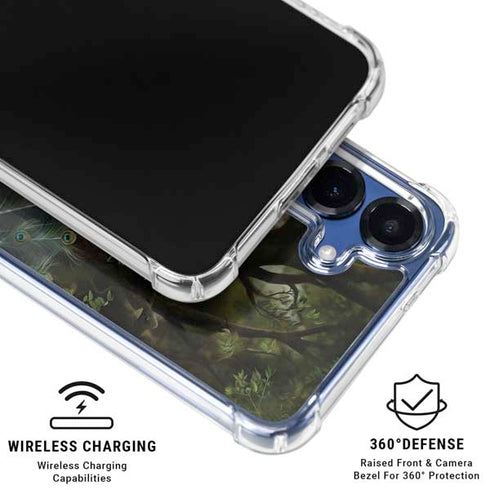 Woman with Peacocks by Nene Thomas Galaxy S25 Clear Case