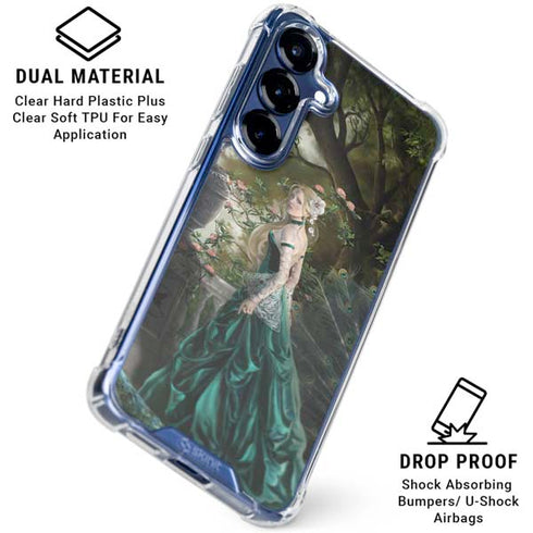 Woman with Peacocks by Nene Thomas Galaxy S25 Clear Case