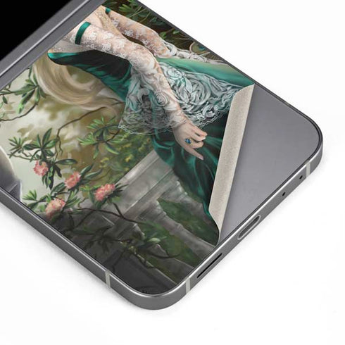 Woman with Peacocks by Nene Thomas Galaxy Z Flip6 Skin