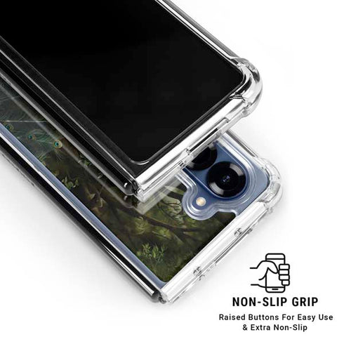 Woman with Peacocks by Nene Thomas Galaxy Z Fold6 Clear Case