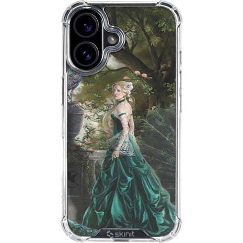 Woman with Peacocks by Nene Thomas iPhone 16 Plus Clear Case
