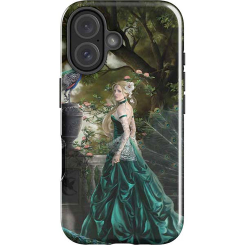 Woman with Peacocks by Nene Thomas iPhone 16 Plus Impact Case