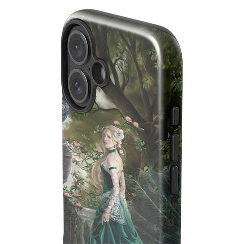 Woman with Peacocks by Nene Thomas iPhone 16 Plus Impact Case