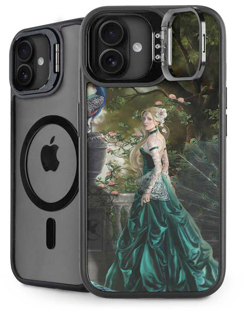 Woman with Peacocks by Nene Thomas iPhone 16 Plus Kickstand Case