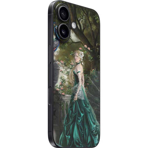 Woman with Peacocks by Nene Thomas iPhone 16 Plus Skin