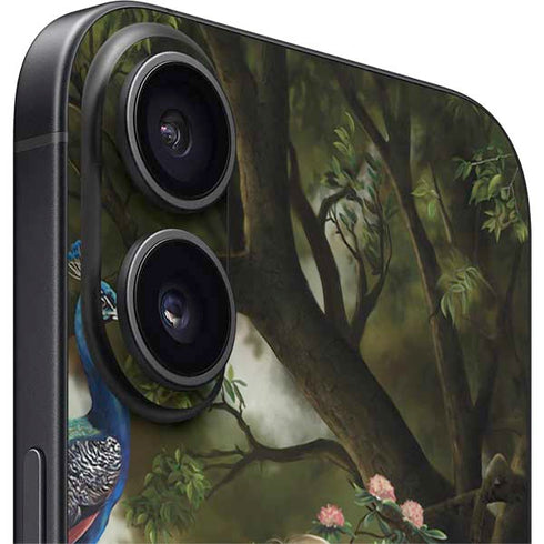 Woman with Peacocks by Nene Thomas iPhone 16 Plus Skin