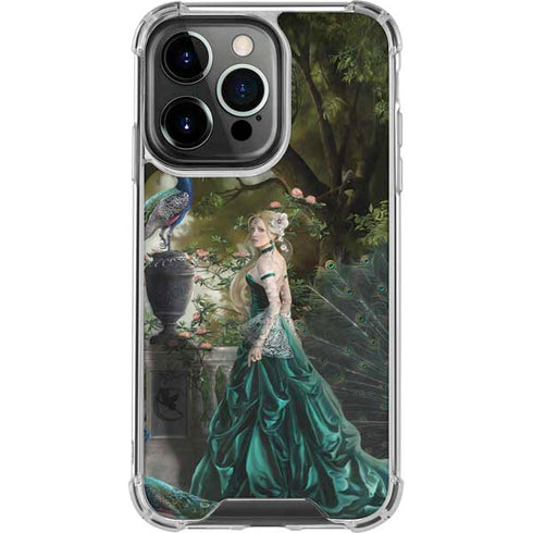 Woman with Peacocks by Nene Thomas iPhone 16 Pro Clear Case