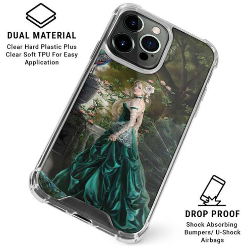 Woman with Peacocks by Nene Thomas iPhone 16 Pro Clear Case