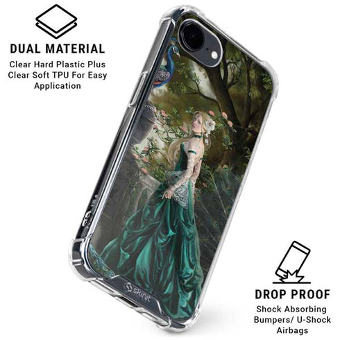 Woman with Peacocks by Nene Thomas iPhone 16e Clear Case