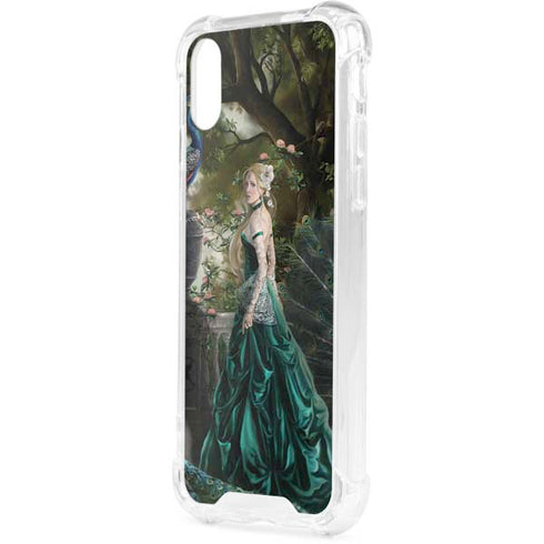 Woman with Peacocks by Nene Thomas iPhone XS Clear Case
