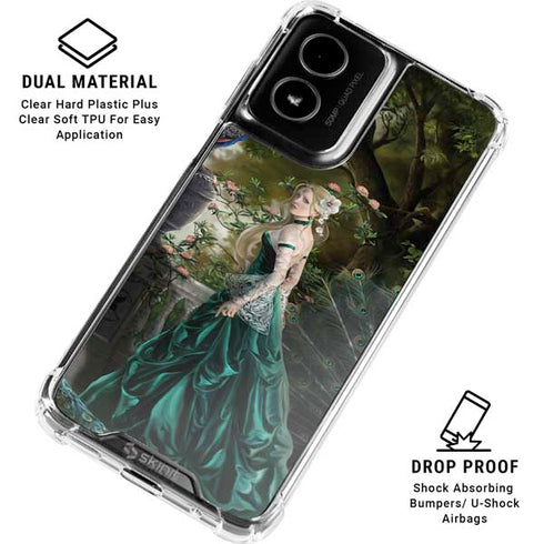 Woman with Peacocks by Nene Thomas Moto G Power 5G (2024) Clear Case