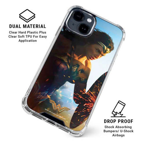 DC Comics Wonder Woman Action Pose Poster iPhone 15 Clear Case