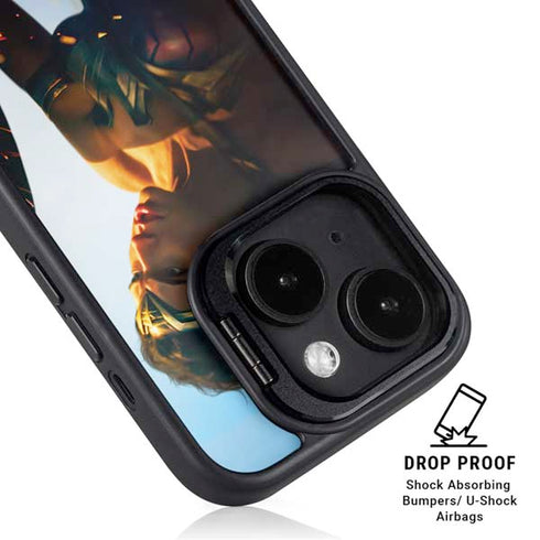 DC Comics Wonder Woman Action Pose Poster iPhone 15 Plus Kickstand Case