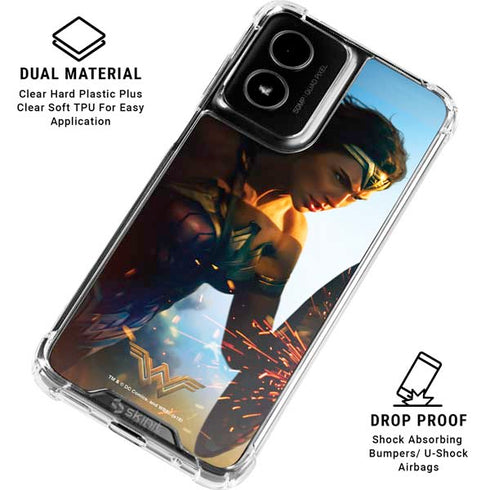 DC Comics Wonder Woman Action Pose Poster Moto G Power 5G (2024) Clear Case