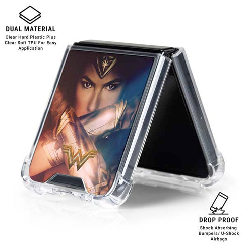 DC Comics Wonder Woman Profile Character Poster Galaxy Z Flip7 Clear Case