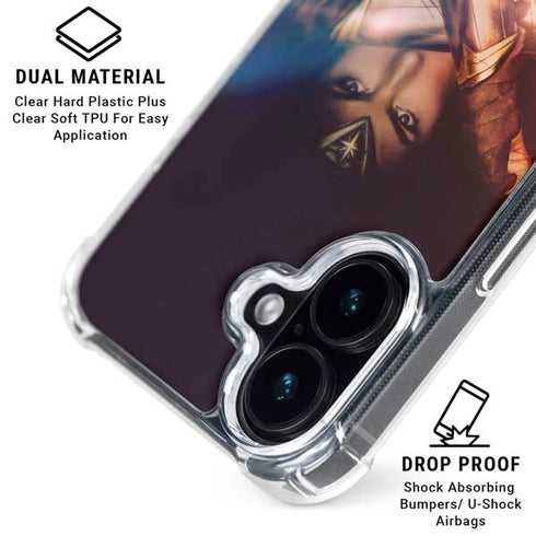 DC Comics Wonder Woman Profile Character Poster iPhone 16 Clear Case