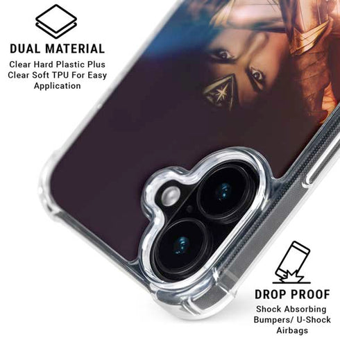 DC Comics Wonder Woman Profile Character Poster iPhone 16 Plus Clear Case