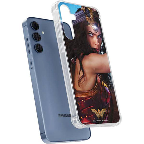 DC Comics Wonder Woman Battle Ready Poster Galaxy A35 5G Clear Case