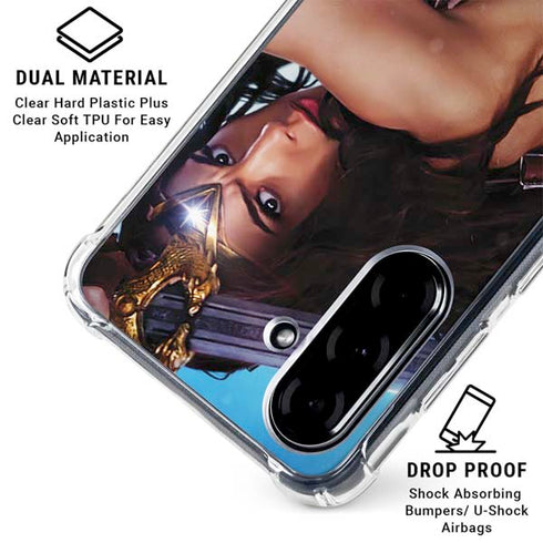 DC Comics Wonder Woman Battle Ready Poster Galaxy A36 5G Clear Case