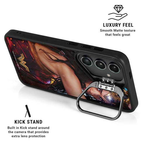 DC Comics Wonder Woman Battle Ready Poster Galaxy S25 Kickstand Case