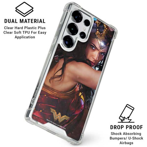 DC Comics Wonder Woman Battle Ready Poster Galaxy S25 Ultra Clear Case