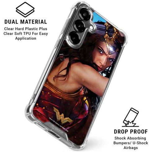 DC Comics Wonder Woman Battle Ready Poster Galaxy S26 Clear Case