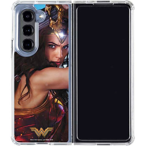 DC Comics Wonder Woman Battle Ready Poster Galaxy Z Fold5 5G Clear Case