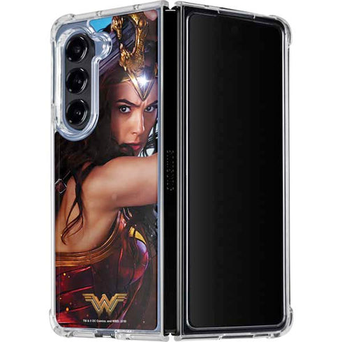 DC Comics Wonder Woman Battle Ready Poster Galaxy Z Fold5 5G Clear Case