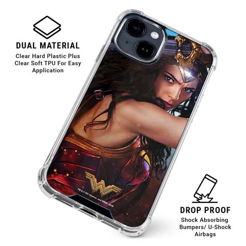 DC Comics Wonder Woman Battle Ready Poster iPhone 15 Clear Case