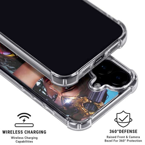 DC Comics Wonder Woman Battle Ready Poster iPhone 16 Plus Clear Case