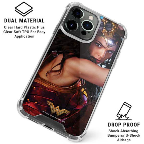 DC Comics Wonder Woman Battle Ready Poster iPhone 16 Pro Max Clear Case