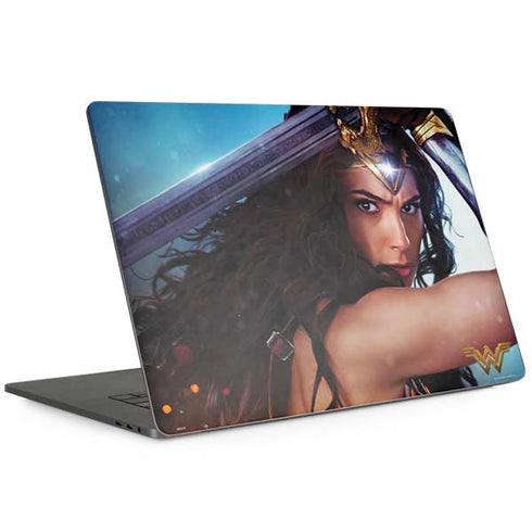DC Comics Wonder Woman Battle Ready Poster MacBook Skins