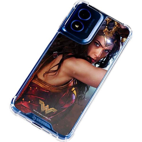DC Comics Wonder Woman Battle Ready Poster Moto G Play 4G (2024) Clear Case