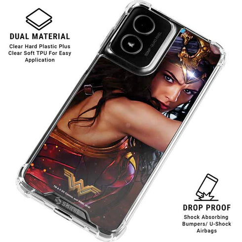 DC Comics Wonder Woman Battle Ready Poster Moto G Power 5G (2024) Clear Case